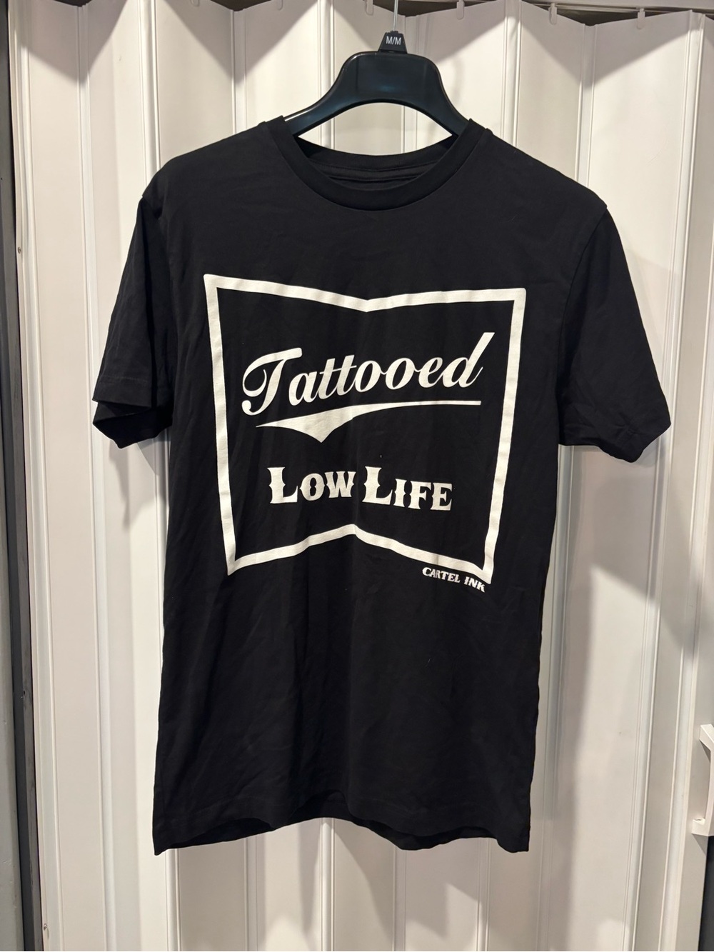 Tattooed Low Life Mens Black Graphic Tee Size Medium